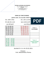 Orar de Funcționare