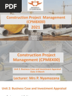 Construction Project Management - 2021 (CPM8X00) - Week3 - Business Case