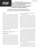 Assessment of Physico-Chemical Characteristics of Wastewater From Dairy Industry