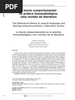 A Teoria Comportamental Na Prática Fonoaudiológica - Uma Revisão de Literatura