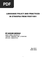 Language Policy and Practices in Ethiopia From Post1991: by Alelign Aschale