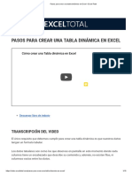 Pasos para Crear Una Tabla Dinámica en Excel - Excel Total