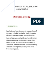 The Re-Refining of Used Lubricating Oil in Vehicls