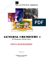 General Chemistry 1: Learning Activity Sheets