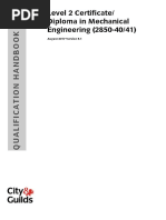 Level 2 Certificate/ Diploma in Mechanical Engineering (2850-40/41)