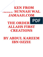 The Order of Allahs First Creations