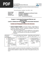 Chapter 5: Curriculum Development Reforms and Enhancement Lesson 2: Enhanced Teacher Education Curriculum Anchored On OBE