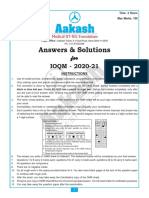 Answers & Solutions: For For For For For IOQM - 2020-21