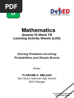 Mathematics: Quarter IV-Week 7B Learning Activity Sheets (LAS)