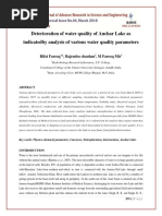 Deterioration of Water Quality of Anchar Lake As Indicatedby Analysis of Various Water Quality Parameters