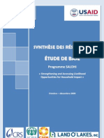 Programme SALOHI: Synthèse Des Résultats de L'étude de Base (USAID-CRS-ADRA-CARE-Land'O'Lakes/2009)