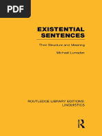 Existential Sentences - Their Structure and Meaning