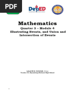 Mathematics: Quarter 3 - Module 4 Illustrating Events, and Union and Intersection of Events