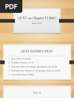 Quiz On Chapter 13B&C