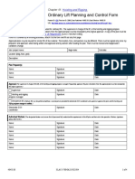 Ordinary Lift Planning and Control Form