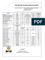 Certificado de Calidad Geocelda Hdpe