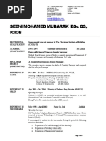 Seeni Mohamed Mubarak BSC QS, Iciob