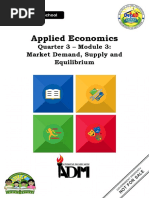 AppliedEconomics - Q3 - Mod3 - Market Demand, Market Supply and Market Equilibrium