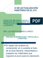 Critica y Evaluación Literaria. Asesoria