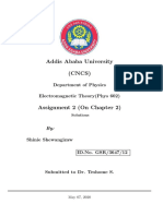 Addis Ababa University (CNCS) : Department of Physics Electromagnetic Theory (Phys 602)