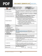 Tle Daily Lesson Log: A. Content Standard