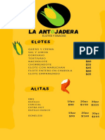 Menu Antojaderia