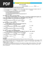 25-29, 2021 Name: - Grade & Section: - Score: - I. Multiple Choices: Encircle The Letter of The Correct Answer