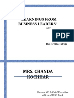 "Learnings From Business Leaders": By: Kritika Talreja