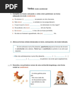 Verbo - Condicional - Ficha Formativa