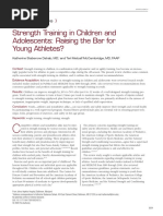 Strength Training in Children and Adolescents: Raising The Bar For Young Athletes?