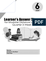 Learner's Answer Sheets: For Modular Distance Learning Quarter 3-Week 2