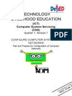 Technology Livelihood Education: (ICT) Computer System Servicing (CSS)