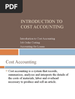 Introduction To Cost Accounting Job Order Costing Accounting For Losses