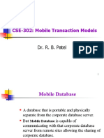 CSE-302: Mobile Transaction Models: Dr. R. B. Patel