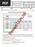 Devoir de Contrôle N°1 - Informatique - Bac Economie Gestion (2010-2011) MR Bassem OUALHA