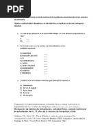 Encuesta Es para Determinar El Estado Nutricional de La Población Universitaria de Octavo Semestre de Enfermería