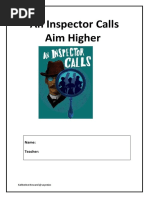 An Inspector Calls Aim Higher: Name: Teacher