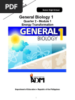 General Biology 1: Quarter 2 - Module 1 Energy Transformation