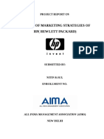 A Study of Marketing Strategies of HP (Hewlett Packard) : Project Report On