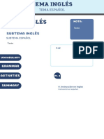 Subtema Inglés: Tema Español