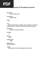 Assignment of Therapeutic Exercise