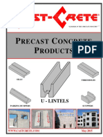 Recast Oncrete Roducts: U - Lintels