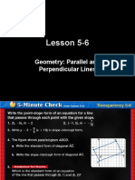 Lesson 5-6: Geometry: Parallel and Perpendicular Lines