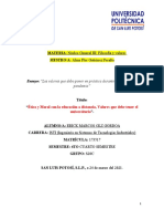 Ensayo Valores en Un Universitario Tiempo de Pandemia