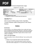 Solve 8-Queen Problem Using Genetic Algorithm. Consider Minimal Conflict Among Queens As The Fitness Function