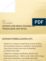 Deteksi Dini Masa Kehamilan, Persalinan Nifas