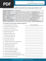 Compound Adjective Practice: A. Describe The Nouns Using Compound Adjectives