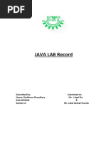 Java Lab Record