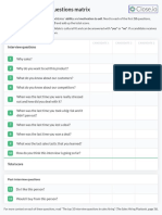 Sales Interview Question Matrix