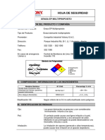 Grasa Ep 2 Lithium Multiproposito Vistony - Hoja de Seguridad